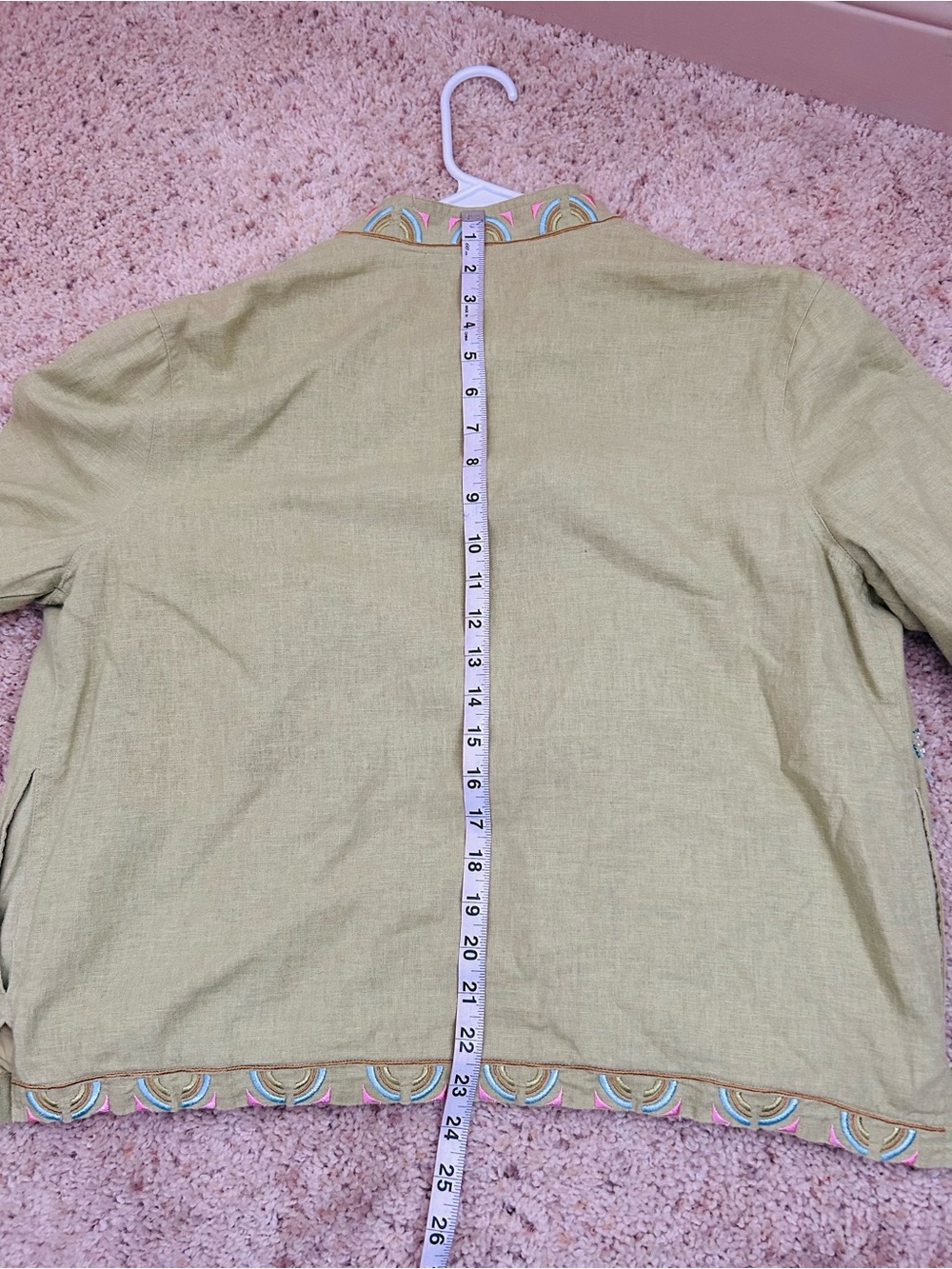Ruby Rd. Vintage Lime Green Linen Blend Jacket with Beachy Embroidery - Picture 9 of 13
